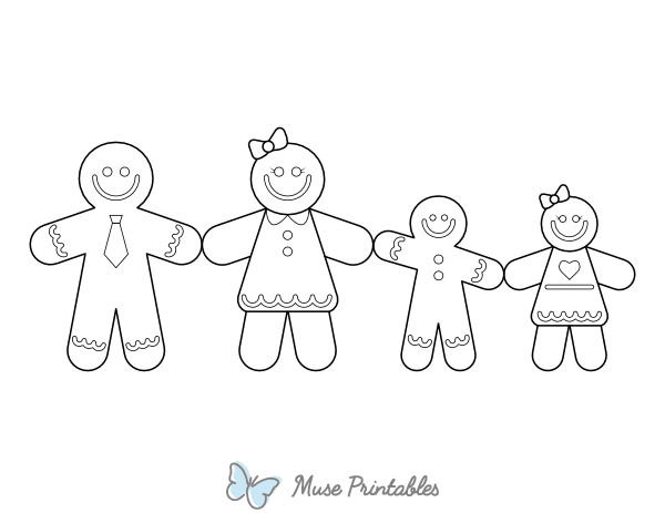 Gingerbread Family Coloring Page