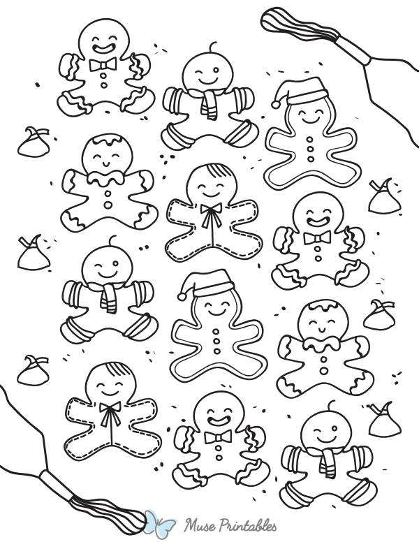 Gingerbread Men Coloring Page