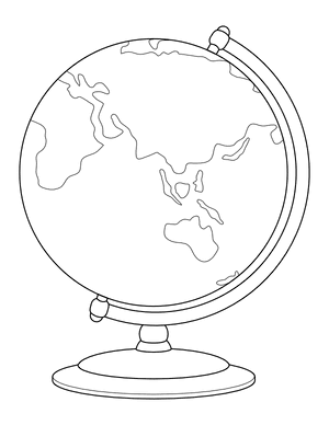 Globe of the Earth Coloring Page