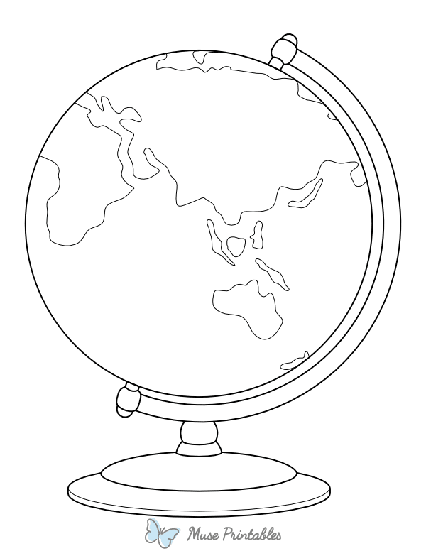 Globe of the Earth Coloring Page