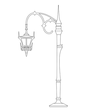 Gothic Street Lamp Coloring Page