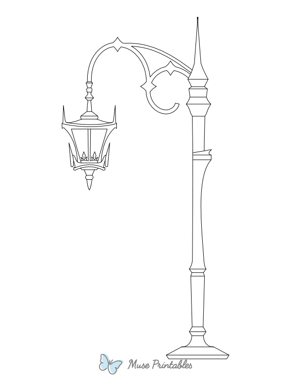 Gothic Street Lamp Coloring Page