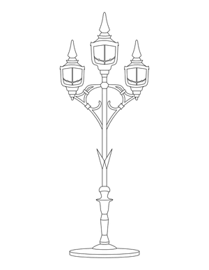 Gothic Street Lamps Coloring Page