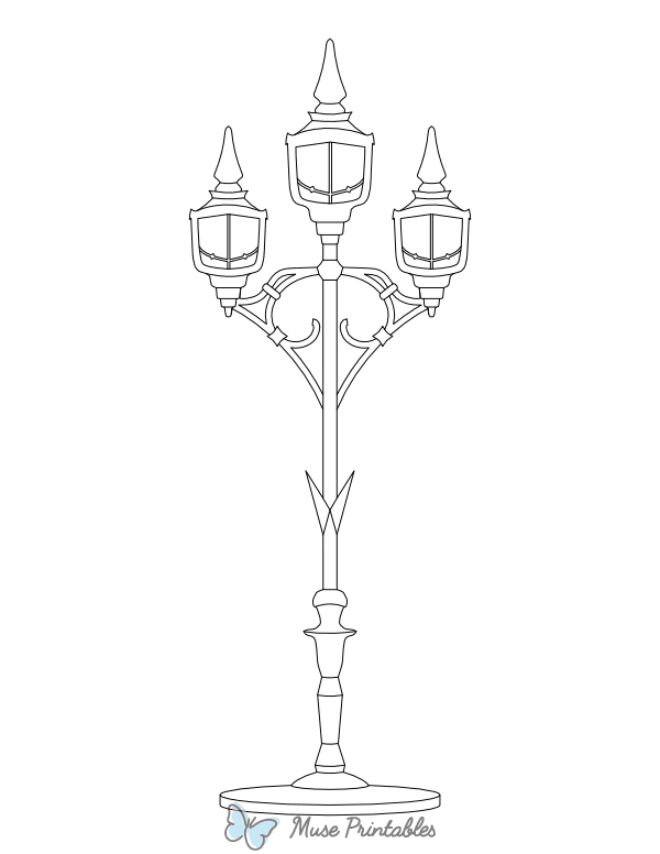 Gothic Street Lamps Coloring Page