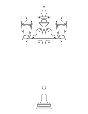 Gothic Style Street Lamp Coloring Page