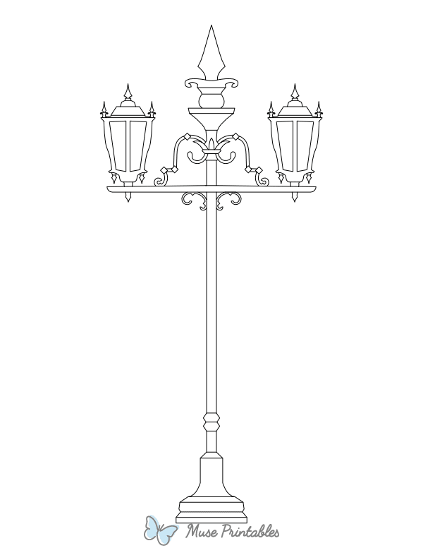 Gothic Style Street Lamp Coloring Page