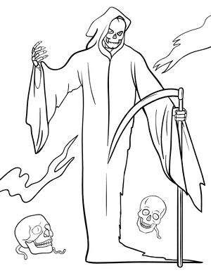 Grim Reaper Coloring Page