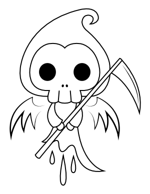 Grim Reaper with Wings Coloring Page