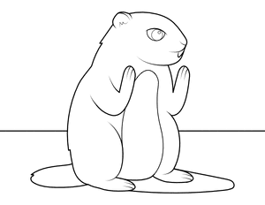 Groundhog and Its Shadow Coloring Page