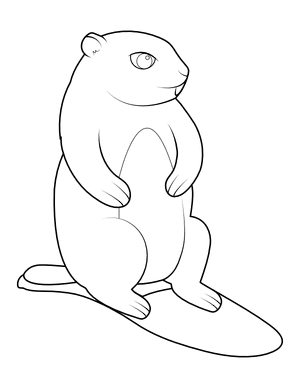 Groundhog and Shadow Coloring Page