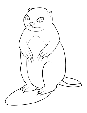 Groundhog Seeing Its Shadow Coloring Page