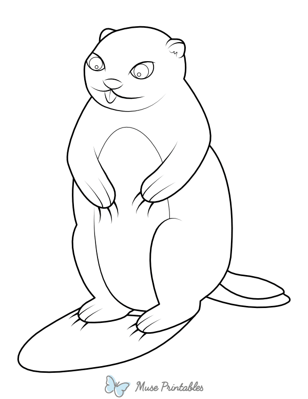 Groundhog Seeing Its Shadow Coloring Page