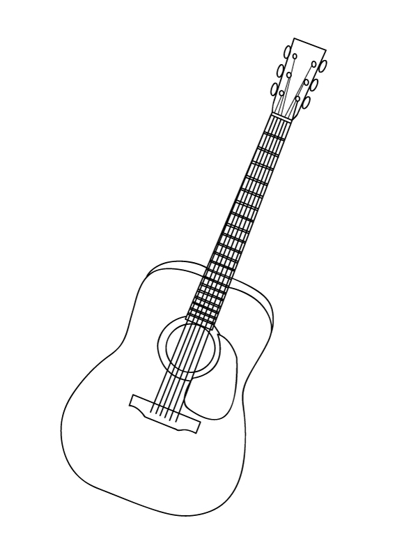 printable guitar coloring page