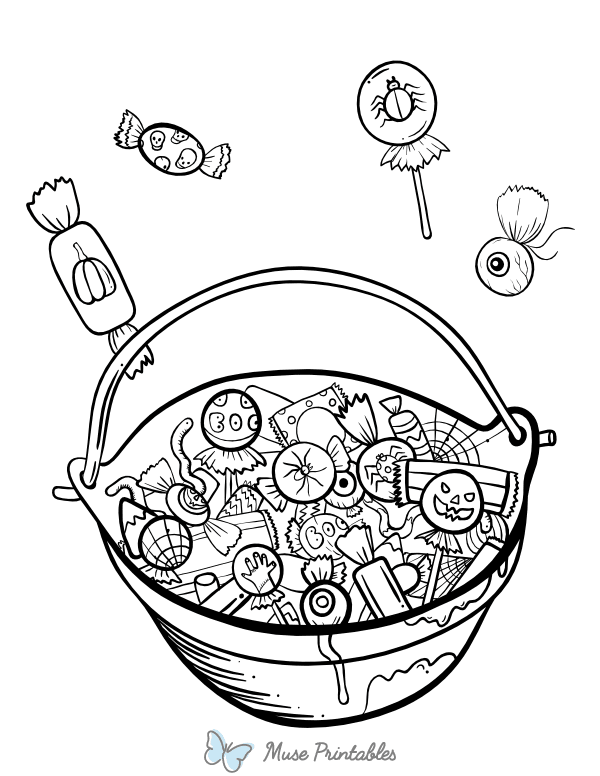 Halloween Candy Coloring Page