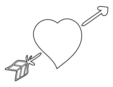 Hand-Drawn Heart Pierced With Arrow Coloring Page