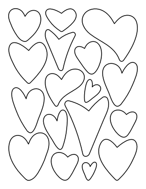 Hand-Drawn Hearts Coloring Page