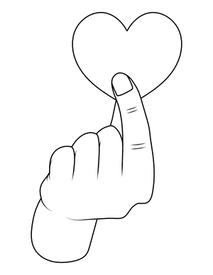 Hand Holding Heart Coloring Page