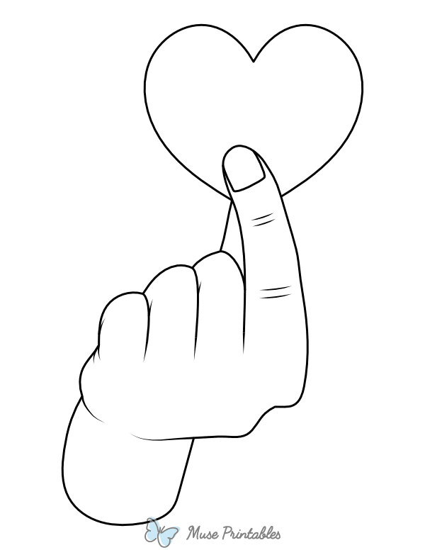 Hand Holding Heart Coloring Page