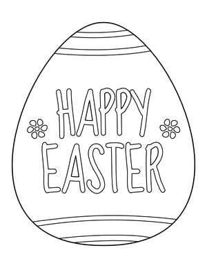 Happy Easter Easter Egg Coloring Page