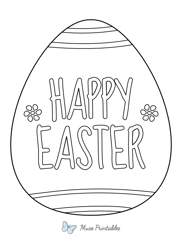 Happy Easter Easter Egg Coloring Page