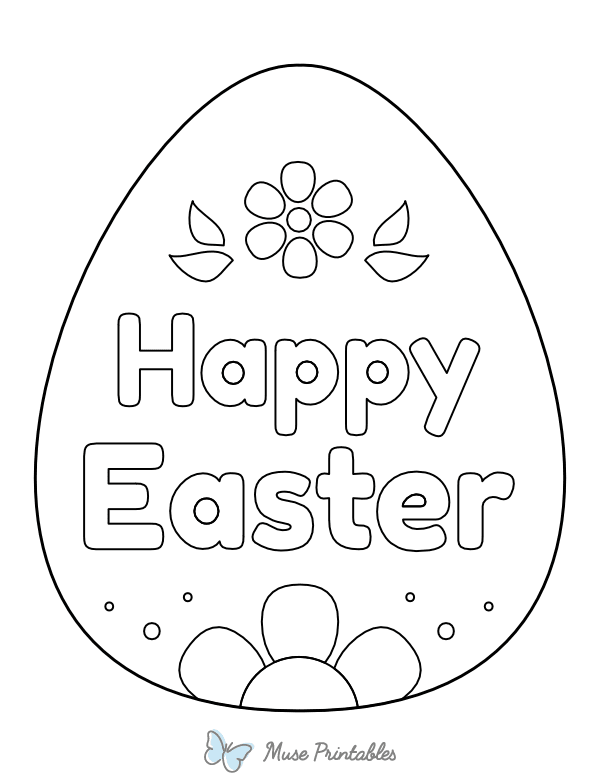 Happy Easter Egg Coloring Page