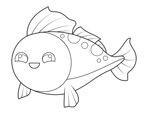 Happy Fish Coloring Page