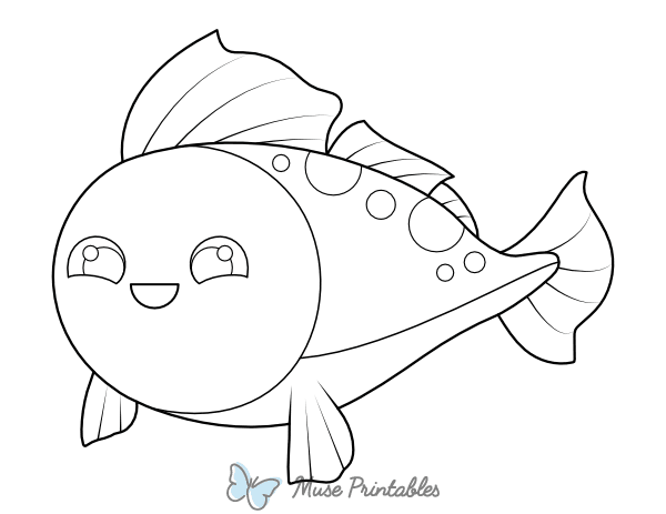 Happy Fish Coloring Page