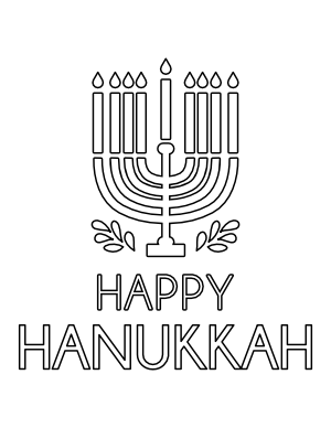 Happy Hannukah Coloring Page