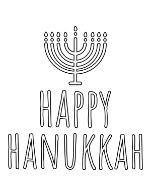 Happy Hannukah With Menorah Coloring Page