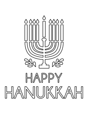 Happy Hanukkah Coloring Page