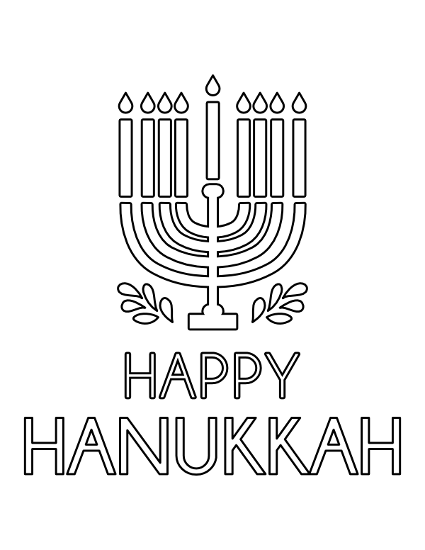 Happy Hanukkah Coloring Page