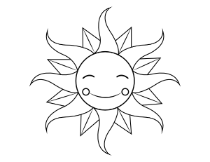 Happy Sun Coloring Page