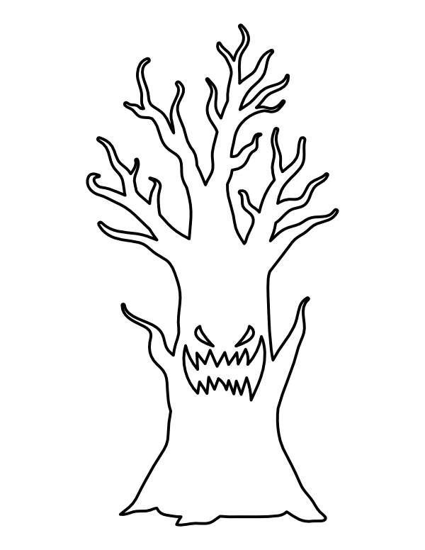 Haunted Tree Coloring Page