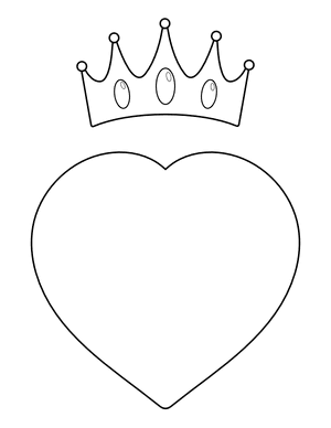 Heart and Crown Coloring Page