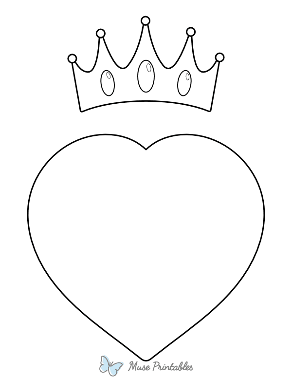 Heart and Crown Coloring Page