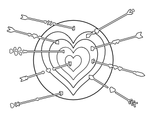 Heart Arrows Coloring Page