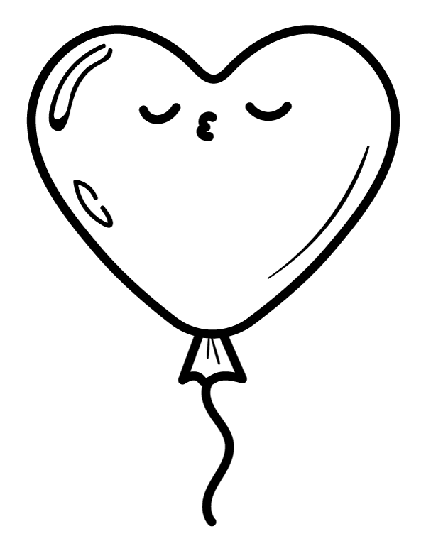 Heart Balloon Coloring Page