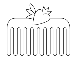 Heart Comb Coloring Page