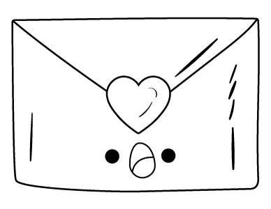 Heart Envelope Coloring Page