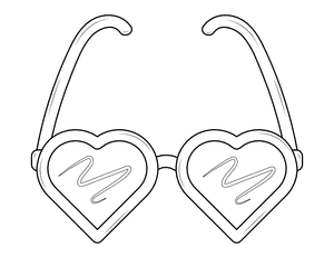 Heart Glasses Coloring Page