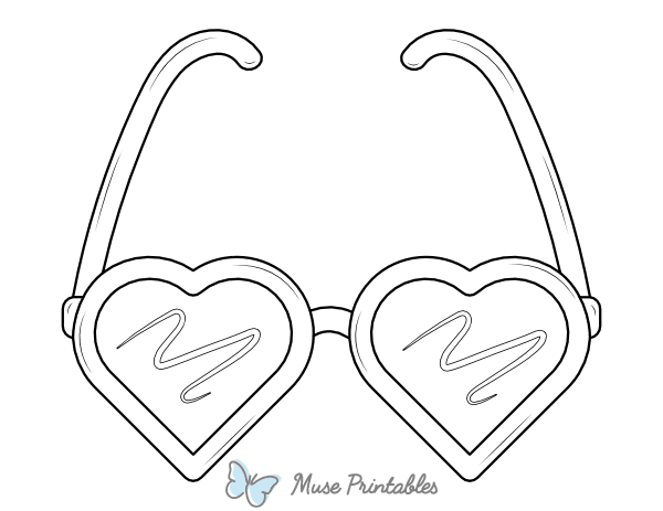 Heart Glasses Coloring Page