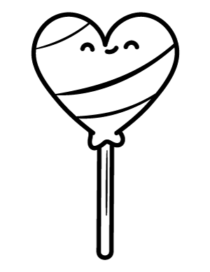 Heart Lollipop Coloring Page