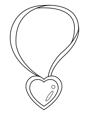 Heart Necklace Coloring Page