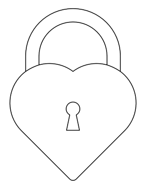 Heart Padlock Coloring Page