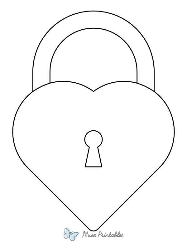 Heart Padlock Coloring Page