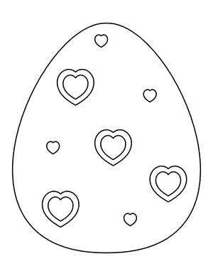 Heart Patterned Easter Egg Coloring Page