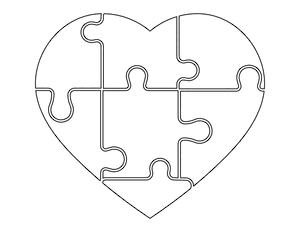 Heart Puzzle Coloring Page