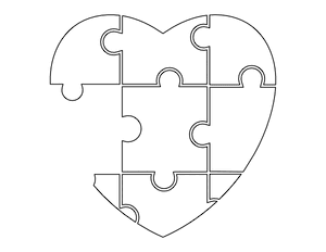 Heart Puzzle Piece Coloring Page