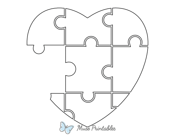 Heart Puzzle Piece Coloring Page