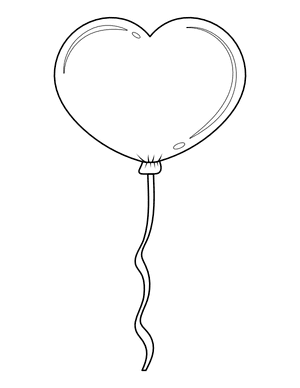 Heart-Shaped Balloon Coloring Page